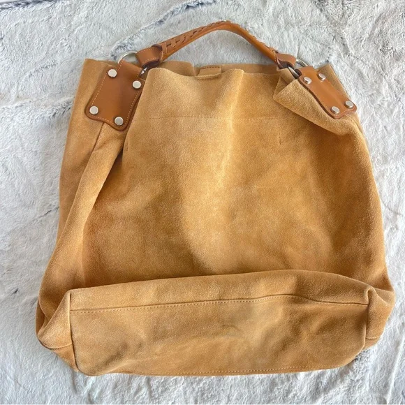 MAURIZIO TAIUTI Suede Leather Tan Color Hobo Bag - Picture 7 of 13